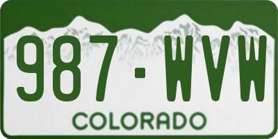 CO license plate 987WVW