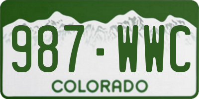 CO license plate 987WWC