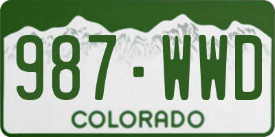 CO license plate 987WWD