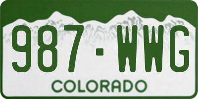 CO license plate 987WWG