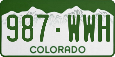 CO license plate 987WWH