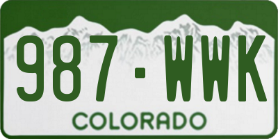 CO license plate 987WWK