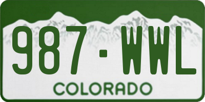 CO license plate 987WWL