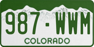 CO license plate 987WWM
