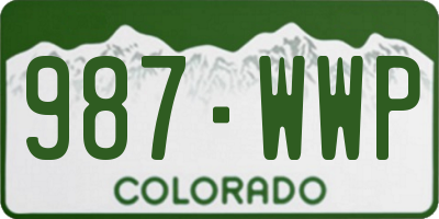 CO license plate 987WWP