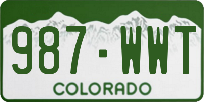 CO license plate 987WWT