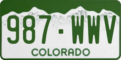 CO license plate 987WWV