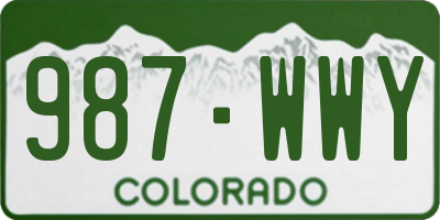 CO license plate 987WWY