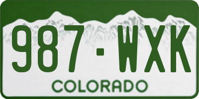 CO license plate 987WXK