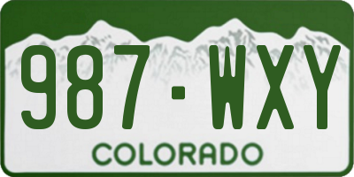 CO license plate 987WXY