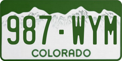 CO license plate 987WYM