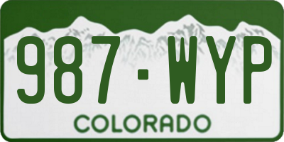 CO license plate 987WYP