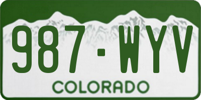 CO license plate 987WYV