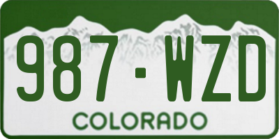 CO license plate 987WZD