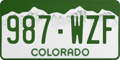 CO license plate 987WZF