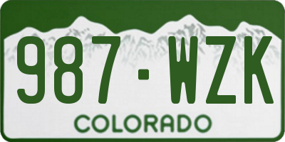 CO license plate 987WZK