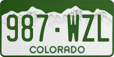 CO license plate 987WZL