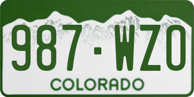 CO license plate 987WZO