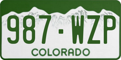 CO license plate 987WZP