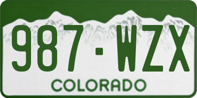 CO license plate 987WZX
