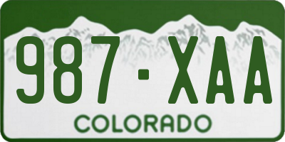 CO license plate 987XAA
