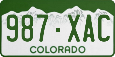 CO license plate 987XAC