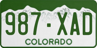 CO license plate 987XAD