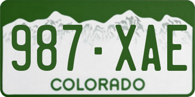 CO license plate 987XAE