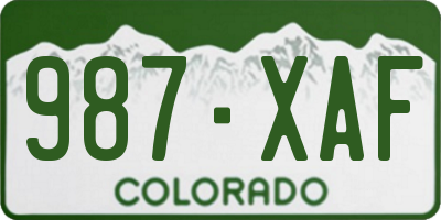 CO license plate 987XAF