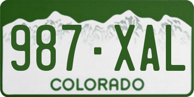 CO license plate 987XAL