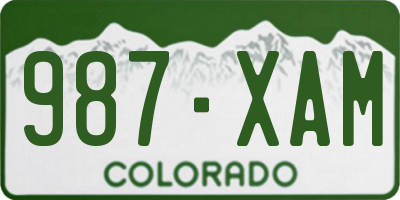 CO license plate 987XAM