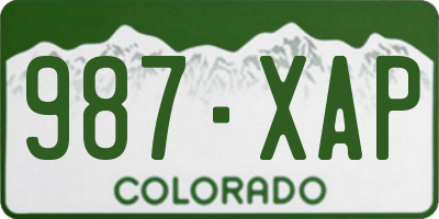 CO license plate 987XAP
