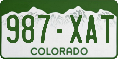 CO license plate 987XAT
