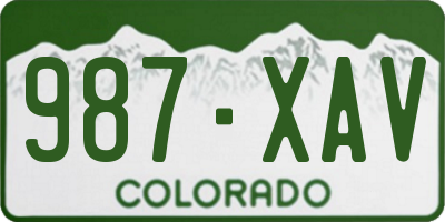 CO license plate 987XAV