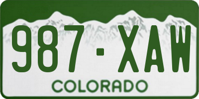 CO license plate 987XAW