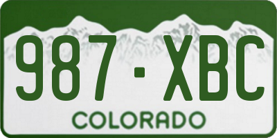 CO license plate 987XBC