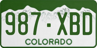 CO license plate 987XBD