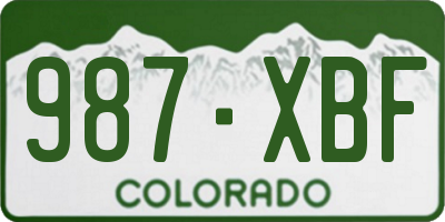 CO license plate 987XBF