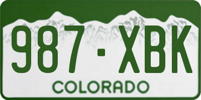 CO license plate 987XBK