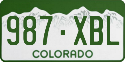 CO license plate 987XBL