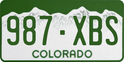 CO license plate 987XBS