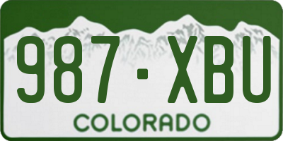 CO license plate 987XBU