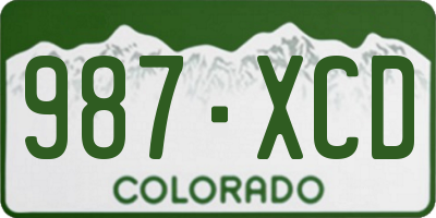 CO license plate 987XCD