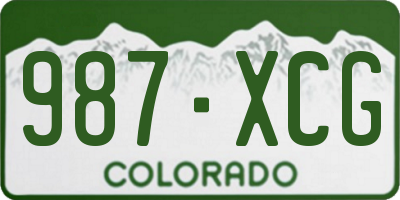 CO license plate 987XCG