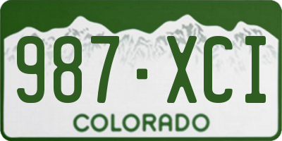CO license plate 987XCI