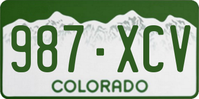 CO license plate 987XCV