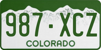 CO license plate 987XCZ