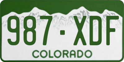 CO license plate 987XDF