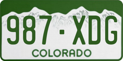 CO license plate 987XDG