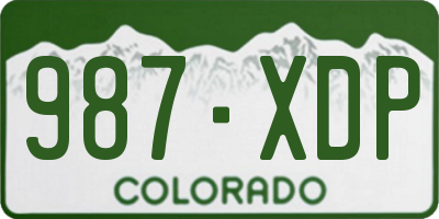 CO license plate 987XDP